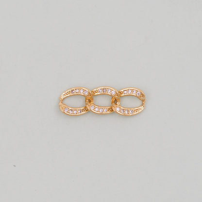 18K Gold filled three oval chain links foe DIY jewelry necklace bracelet earring components