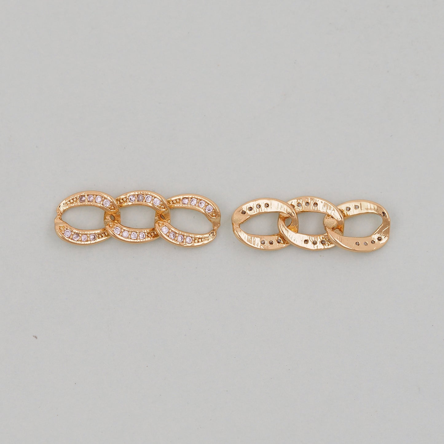 18K Gold filled three oval chain links foe DIY jewelry necklace bracelet earring components