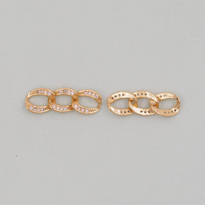 18K Gold filled three oval chain links foe DIY jewelry necklace bracelet earring components