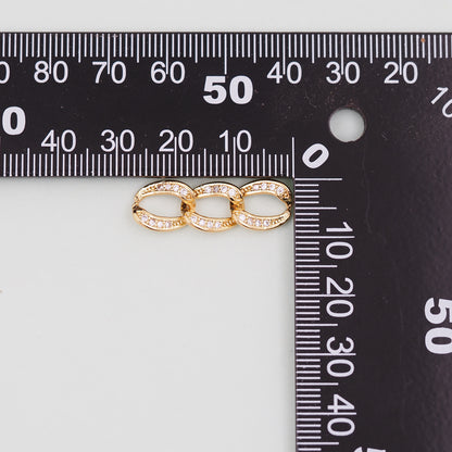 18K Gold filled three oval chain links foe DIY jewelry necklace bracelet earring components