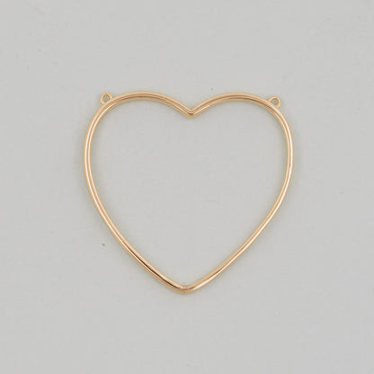 Gold Heart Charms,18K Gold Filled Heart Pendant,Heart Charm Bracelet Necklace for DIY Jewelry Making Supply
