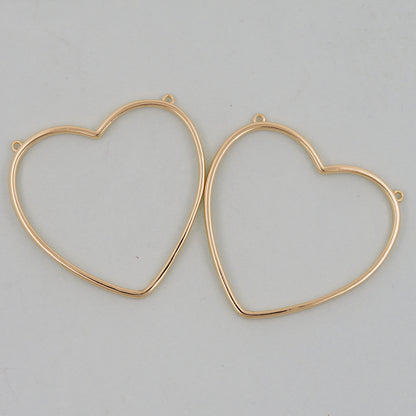 Gold Heart Charms,18K Gold Filled Heart Pendant,Heart Charm Bracelet Necklace for DIY Jewelry Making Supply