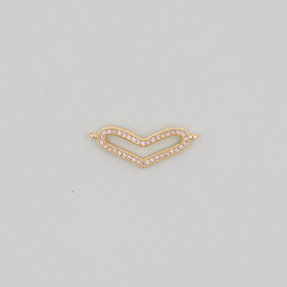 Gold Heart Charms,18K Gold Filled Heart Pendant,Heart Charm Bracelet Necklace for DIY Jewelry Making Supply