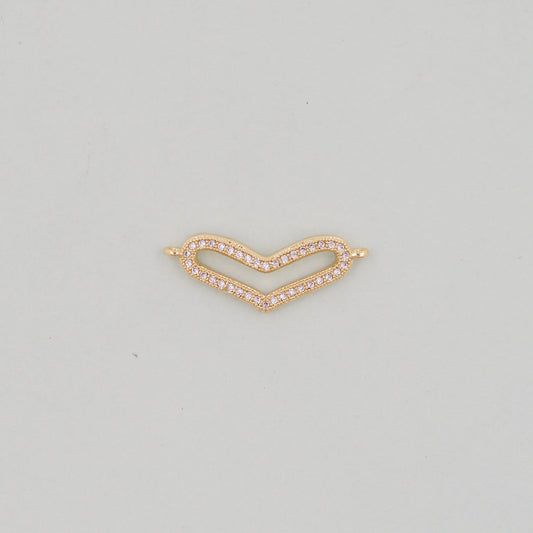 Gold Heart Charms,18K Gold Filled Heart Pendant,Heart Charm Bracelet Necklace for DIY Jewelry Making Supply