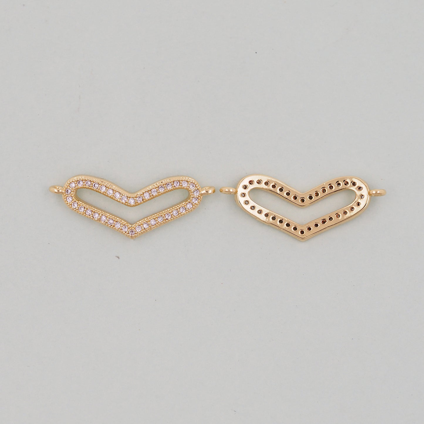 Gold Heart Charms,18K Gold Filled Heart Pendant,Heart Charm Bracelet Necklace for DIY Jewelry Making Supply