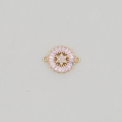 Gold David Star Charms,18K Gold Filled CZ Micro Pave Star Pendant,Silver Star Charm Bracelet Necklace for DIY Jewelry Making Supply
