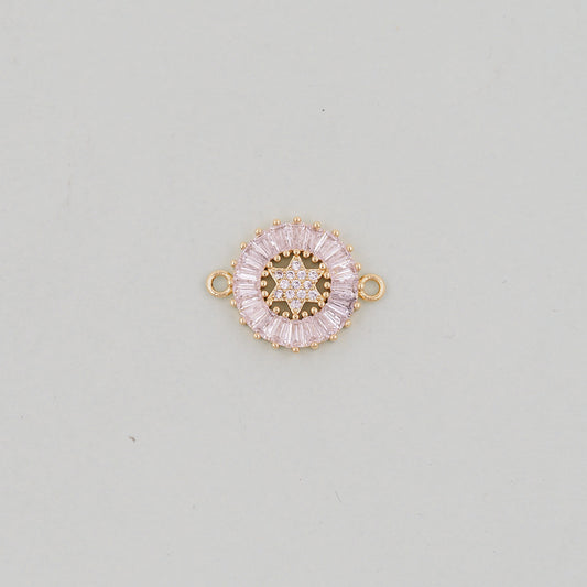 Gold David Star Charms,18K Gold Filled CZ Micro Pave Star Pendant,Silver Star Charm Bracelet Necklace for DIY Jewelry Making Supply