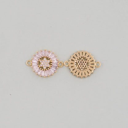 Gold David Star Charms,18K Gold Filled CZ Micro Pave Star Pendant,Silver Star Charm Bracelet Necklace for DIY Jewelry Making Supply