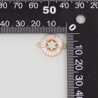Gold David Star Charms,18K Gold Filled CZ Micro Pave Star Pendant,Silver Star Charm Bracelet Necklace for DIY Jewelry Making Supply