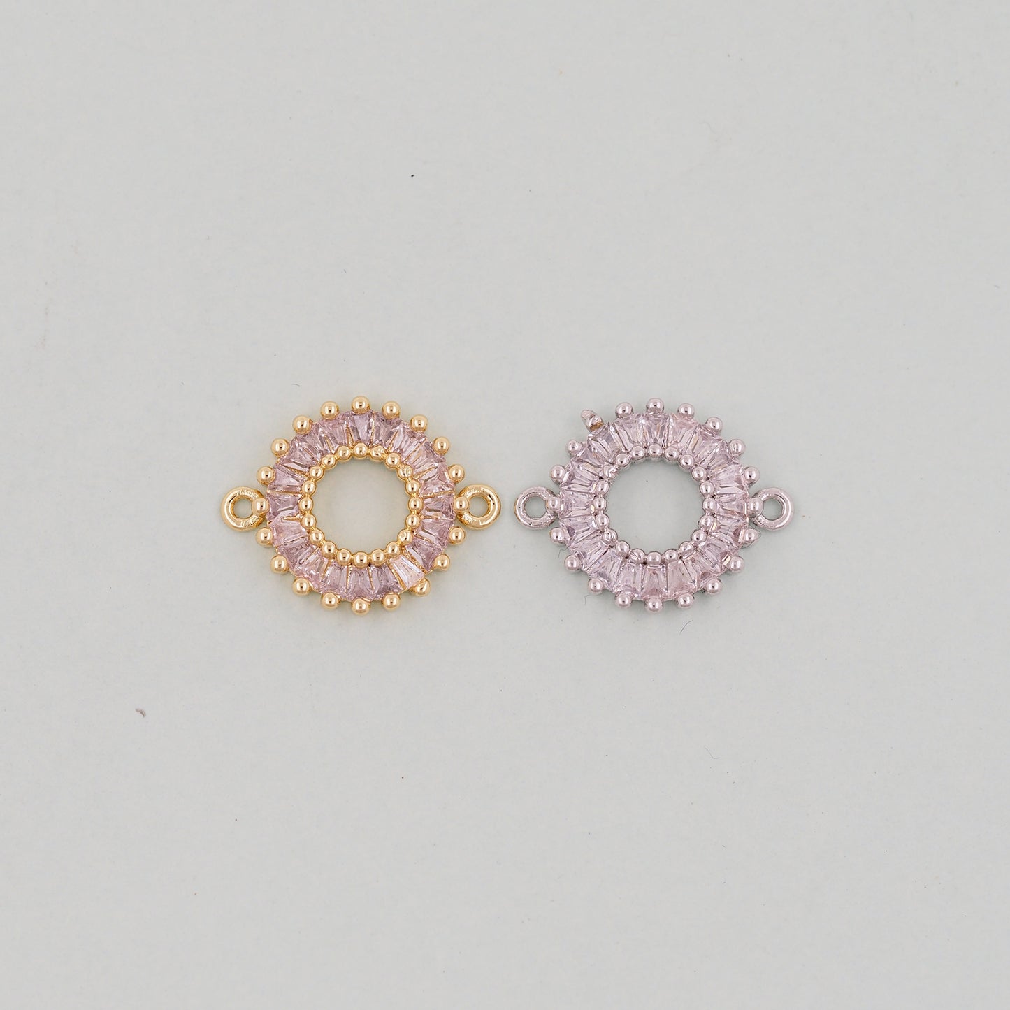 Gold Round Connector Charms,18K Gold Filled Round Pendant,Round Charm Bracelet Necklace for DIY Jewelry Making Supply