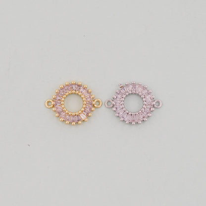Gold Round Connector Charms,18K Gold Filled Round Pendant,Round Charm Bracelet Necklace for DIY Jewelry Making Supply