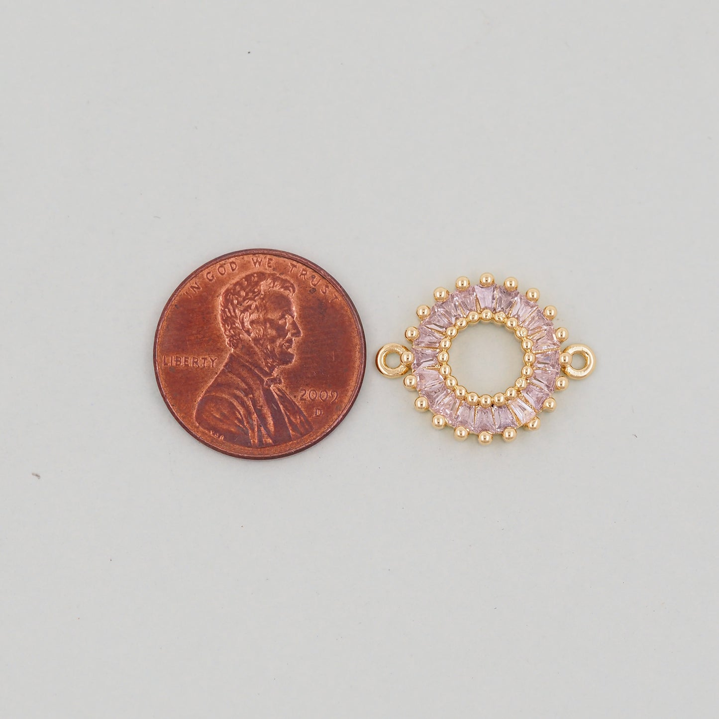 Gold Round Connector Charms,18K Gold Filled Round Pendant,Round Charm Bracelet Necklace for DIY Jewelry Making Supply