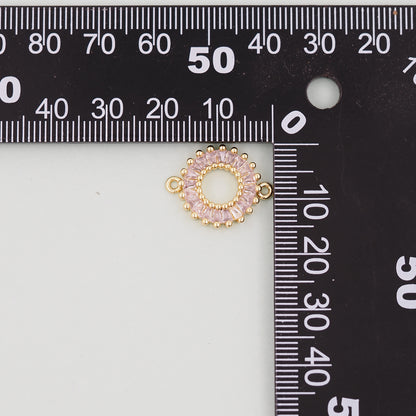Gold Round Connector Charms,18K Gold Filled Round Pendant,Round Charm Bracelet Necklace for DIY Jewelry Making Supply