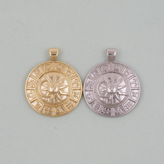 Gold Sun Charms,18K Gold Filled Sun Pendant,celestial  Charm Bracelet Necklace for DIY Jewelry Making Supply