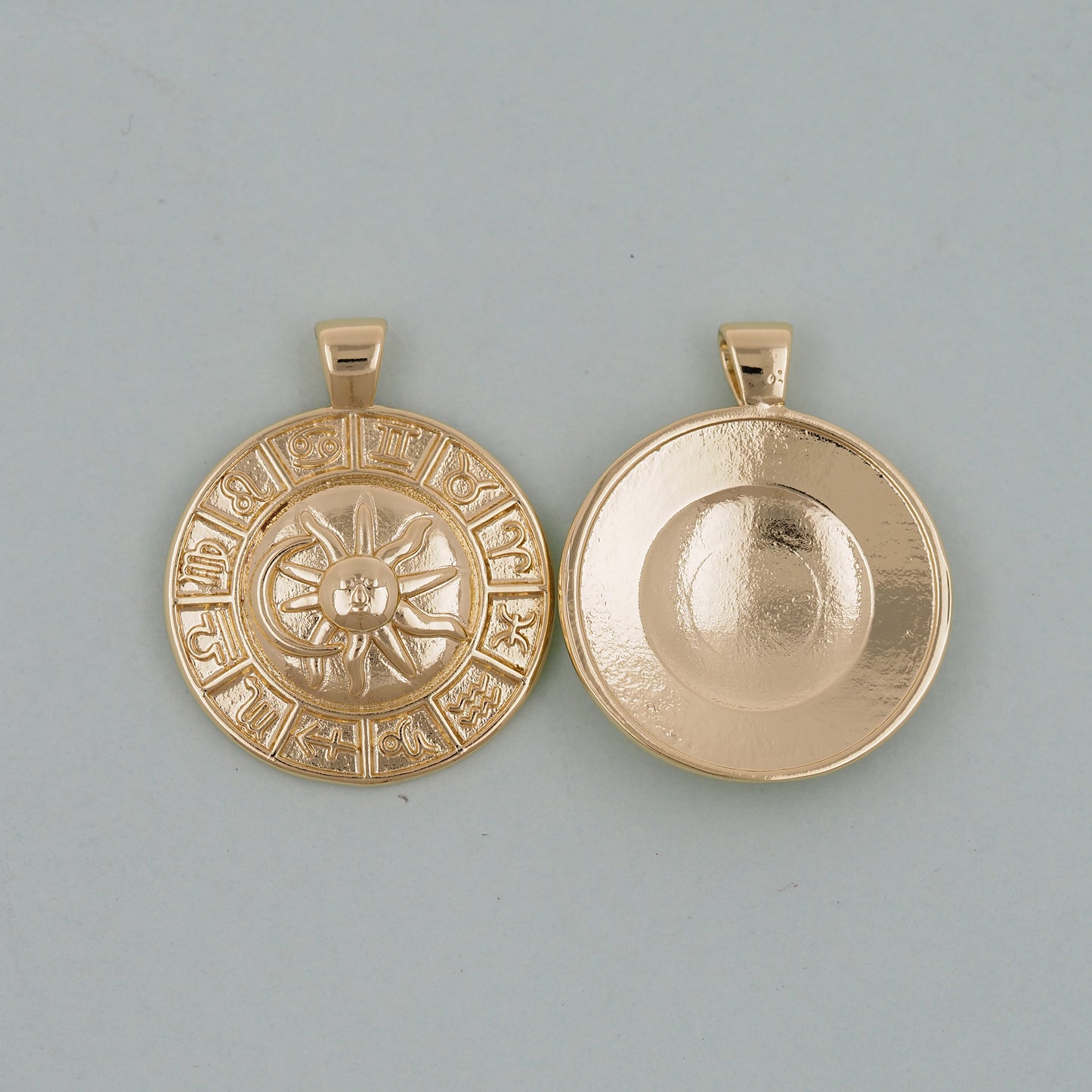 Gold Sun Charms,18K Gold Filled Sun Pendant,celestial  Charm Bracelet Necklace for DIY Jewelry Making Supply