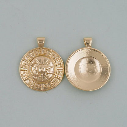 Gold Sun Charms,18K Gold Filled Sun Pendant,celestial  Charm Bracelet Necklace for DIY Jewelry Making Supply