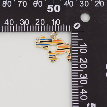 Gold Earth Charms,18K Gold Filled World Map Pendant,World Map Charm Bracelet Necklace for DIY Jewelry Making Supply