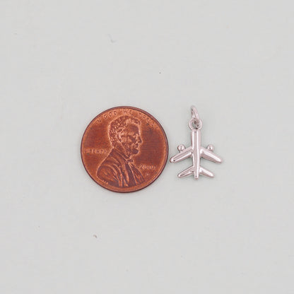 Gold airplane Charms,18K Gold Filled airplane Pendant,airplane Charm Bracelet Necklace for DIY Jewelry Making Supply