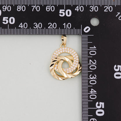Gold Round Charms,18K Gold Filled three circles Pendant,three circles Charm Bracelet Necklace for DIY Jewelry Making Supply
