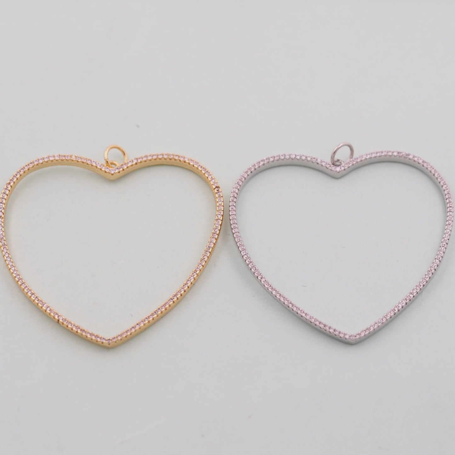 Gold Heart Charms,18K Gold Filled Heart Pendant,Heart Charm Bracelet Necklace for DIY Jewelry Making Supply