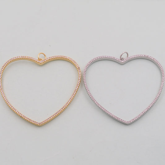 Gold Heart Charms,18K Gold Filled Heart Pendant,Heart Charm Bracelet Necklace for DIY Jewelry Making Supply