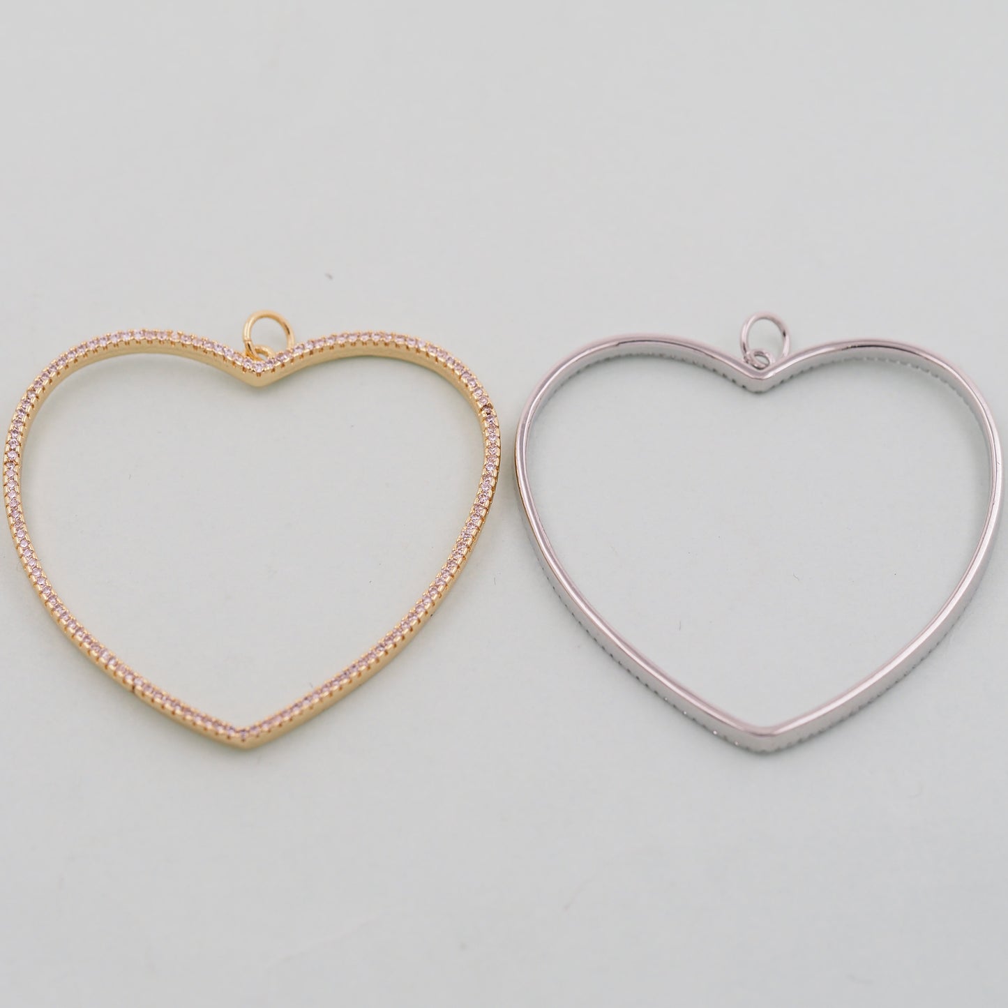 Gold Heart Charms,18K Gold Filled Heart Pendant,Heart Charm Bracelet Necklace for DIY Jewelry Making Supply
