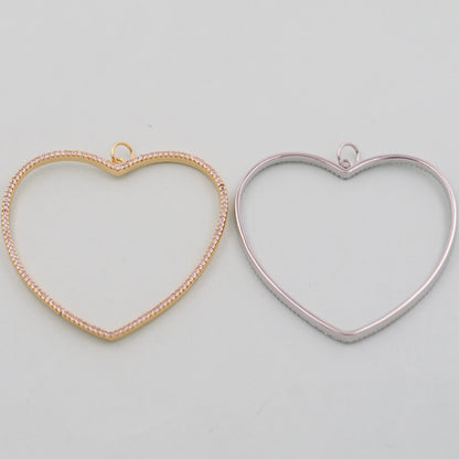 Gold Heart Charms,18K Gold Filled Heart Pendant,Heart Charm Bracelet Necklace for DIY Jewelry Making Supply