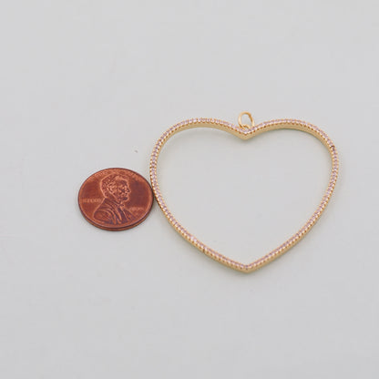 Gold Heart Charms,18K Gold Filled Heart Pendant,Heart Charm Bracelet Necklace for DIY Jewelry Making Supply