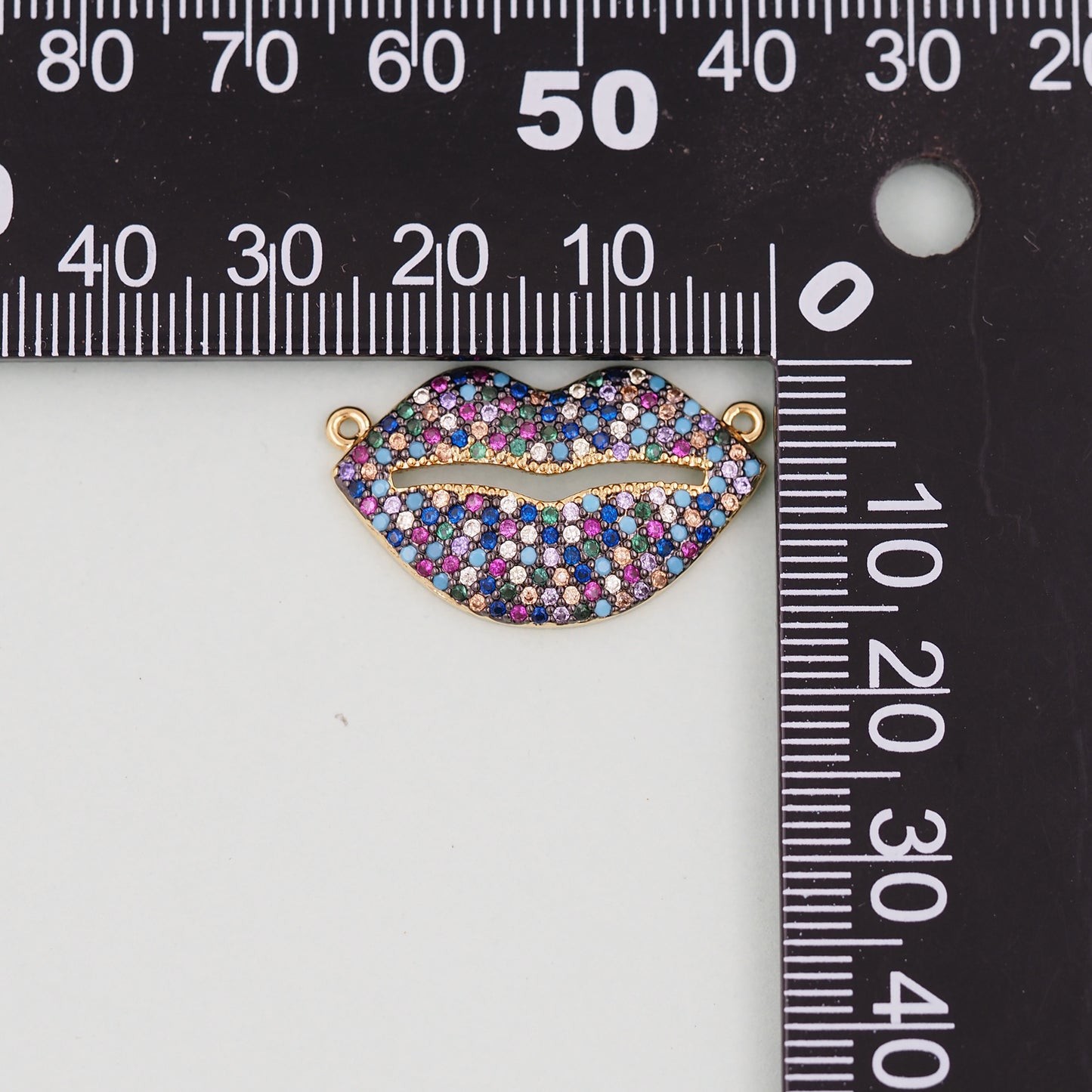 18K Gold Filled Lips Pendant,Lips Charm Bracelet Necklace for DIY Jewelry Making Supply