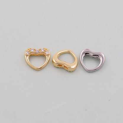 Gold Heart Charms,18K Gold Filled Heart Pendant,Heart Charm Bracelet Necklace for DIY Jewelry Making Supply