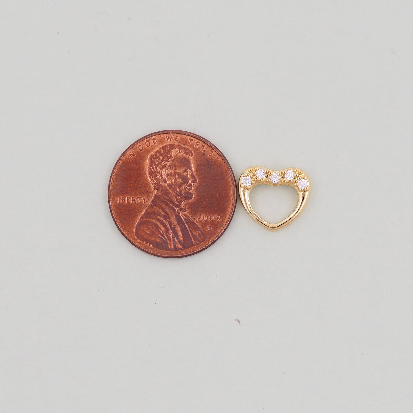 Gold Heart Charms,18K Gold Filled Heart Pendant,Heart Charm Bracelet Necklace for DIY Jewelry Making Supply