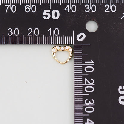 Gold Heart Charms,18K Gold Filled Heart Pendant,Heart Charm Bracelet Necklace for DIY Jewelry Making Supply