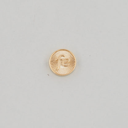 Gold Fe Charms,18K Gold Filled Round Connector Pendant,Shell Charm Bracelet Necklace for DIY Jewelry Making Supply