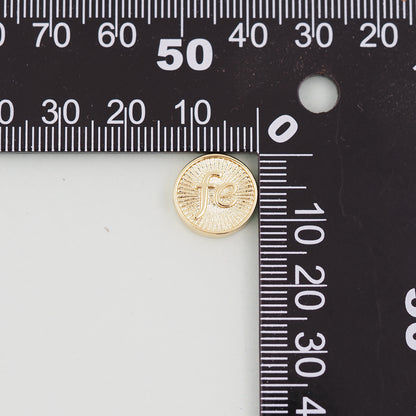 Gold Fe Charms,18K Gold Filled Round Connector Pendant,Shell Charm Bracelet Necklace for DIY Jewelry Making Supply