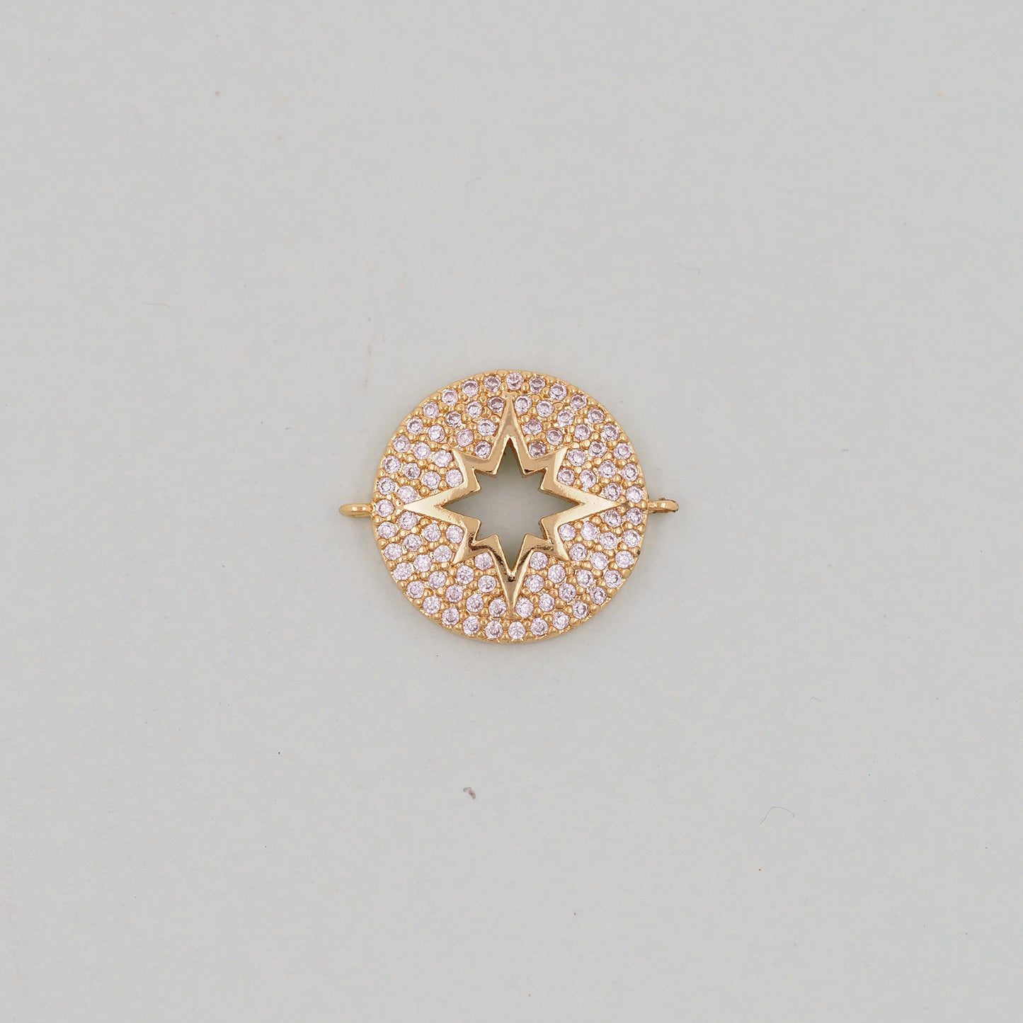 Gold Star Connector Charms,18K Gold Filled Starburst Pendant,North Star Charm Bracelet Necklace for DIY Jewelry Making Supply