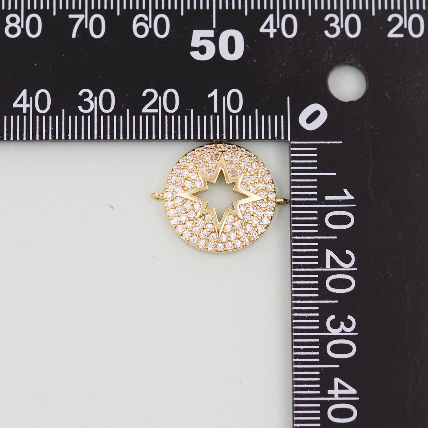 Gold Star Connector Charms,18K Gold Filled Starburst Pendant,North Star Charm Bracelet Necklace for DIY Jewelry Making Supply