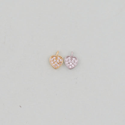Gold Heart Charms,18K Gold Filled Heart Pendant,Heart Charm Bracelet Necklace for DIY Jewelry Making Supply