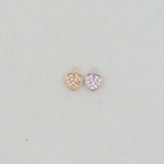 Gold Heart Charms,18K Gold Filled Heart Pendant,Heart Charm Bracelet Necklace for DIY Jewelry Making Supply