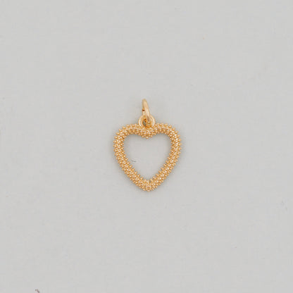 Gold Heart Charms,18K Gold Filled Heart Pendant,Heart Charm Bracelet Necklace for DIY Jewelry Making Supply