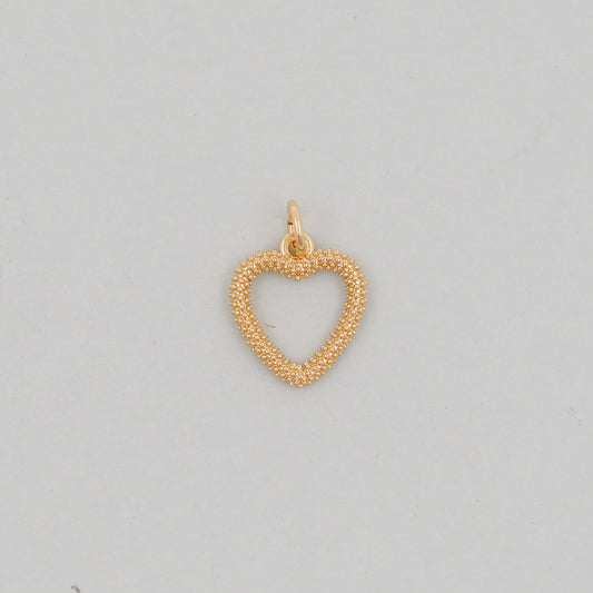 Gold Heart Charms,18K Gold Filled Heart Pendant,Heart Charm Bracelet Necklace for DIY Jewelry Making Supply