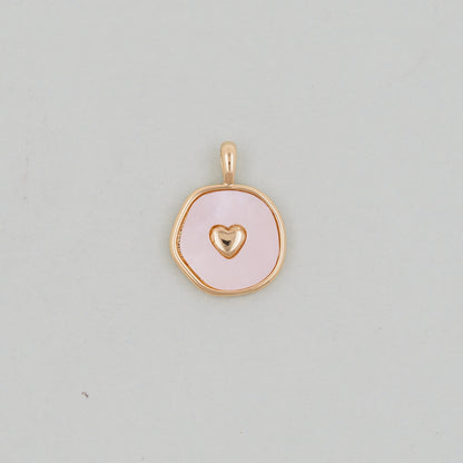 Gold Heart Charms,18K Gold Filled Heart Pendant,Heart Charm Bracelet Necklace for DIY Jewelry Making Supply