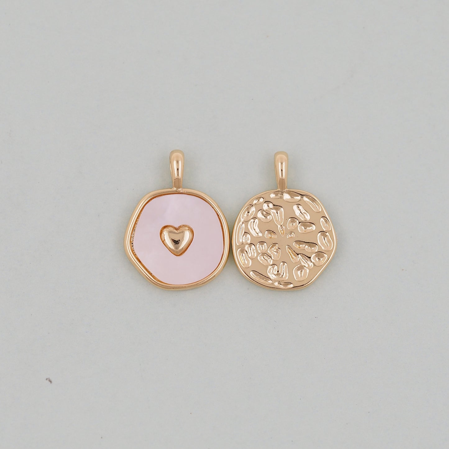 Gold Heart Charms,18K Gold Filled Heart Pendant,Heart Charm Bracelet Necklace for DIY Jewelry Making Supply