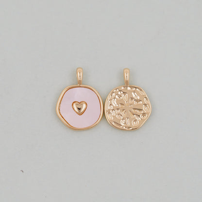 Gold Heart Charms,18K Gold Filled Heart Pendant,Heart Charm Bracelet Necklace for DIY Jewelry Making Supply