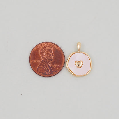 Gold Heart Charms,18K Gold Filled Heart Pendant,Heart Charm Bracelet Necklace for DIY Jewelry Making Supply