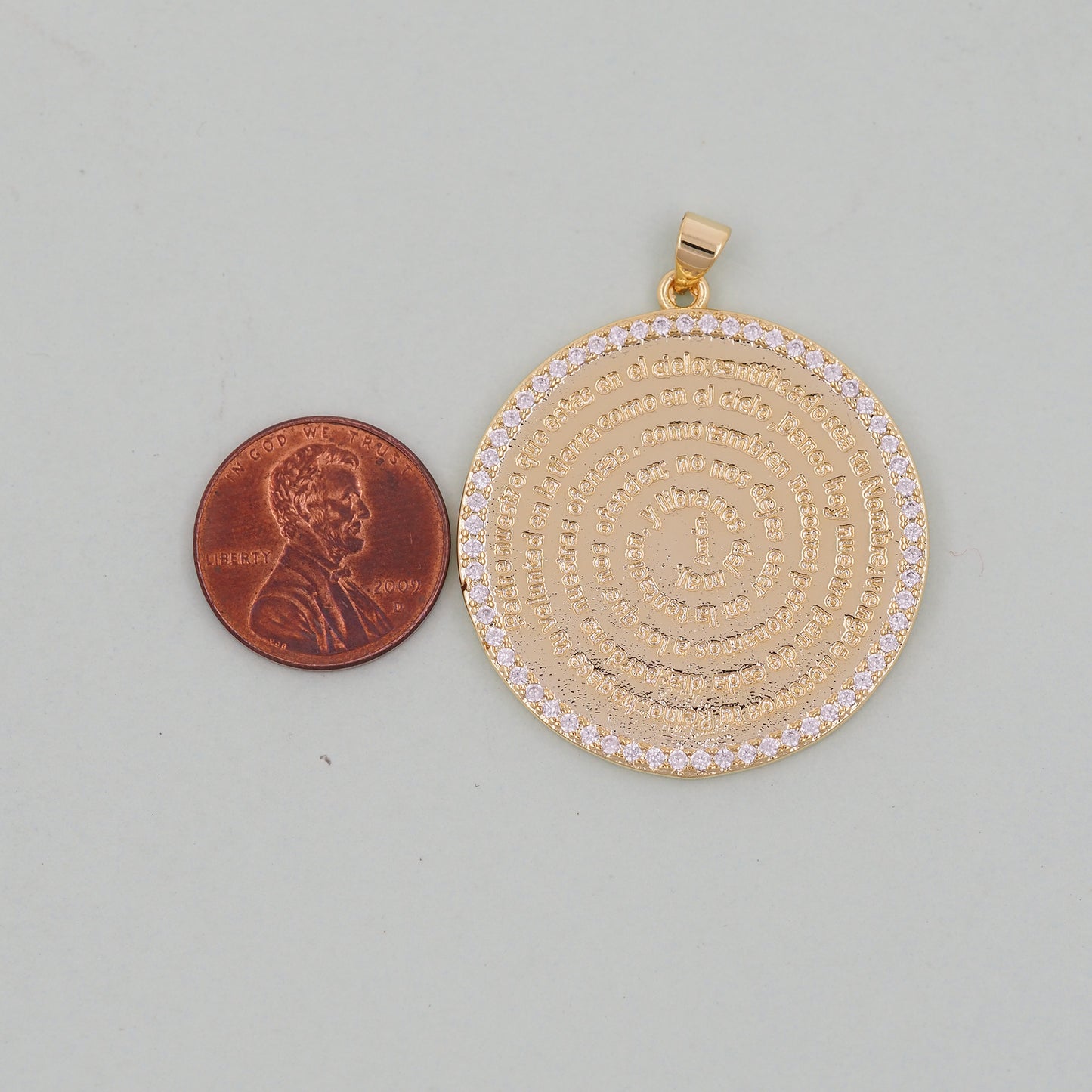 Gold Round Charms,18K Gold Filled Bible Scripture Pendant,Christianity Baptism Charm Bracelet Necklace for DIY Jewelry Making Supply