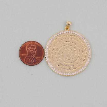 Gold Round Charms,18K Gold Filled Bible Scripture Pendant,Christianity Baptism Charm Bracelet Necklace for DIY Jewelry Making Supply