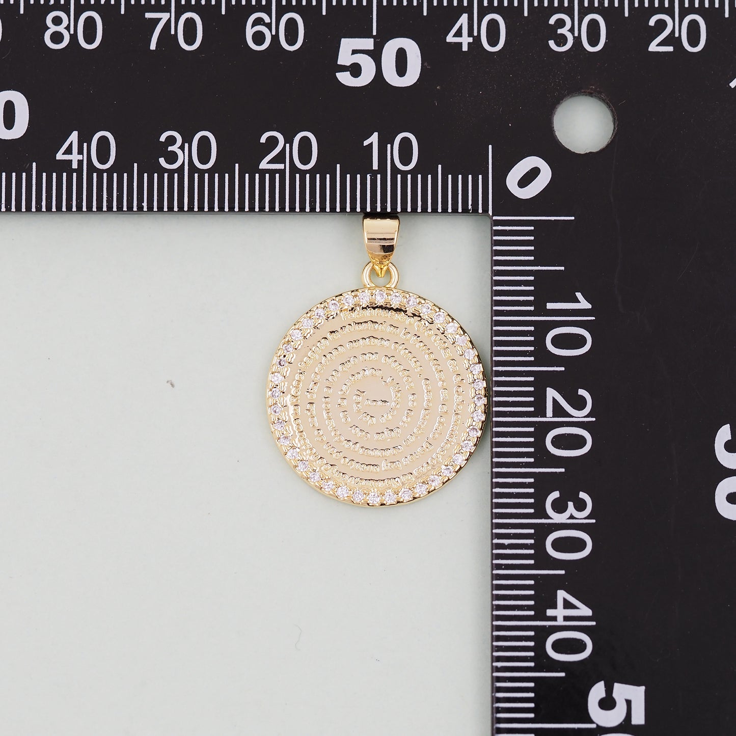 Gold Round Charms,18K Gold Filled Bible Scripture Pendant,Christianity Baptism Charm Bracelet Necklace for DIY Jewelry Making Supply
