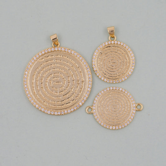 Gold Round Charms,18K Gold Filled Bible Scripture Pendant,Christianity Baptism Charm Bracelet Necklace for DIY Jewelry Making Supply