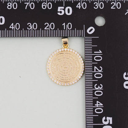 Gold Round Charms,18K Gold Filled Bible Scripture Pendant,Christianity Baptism Charm Bracelet Necklace for DIY Jewelry Making Supply