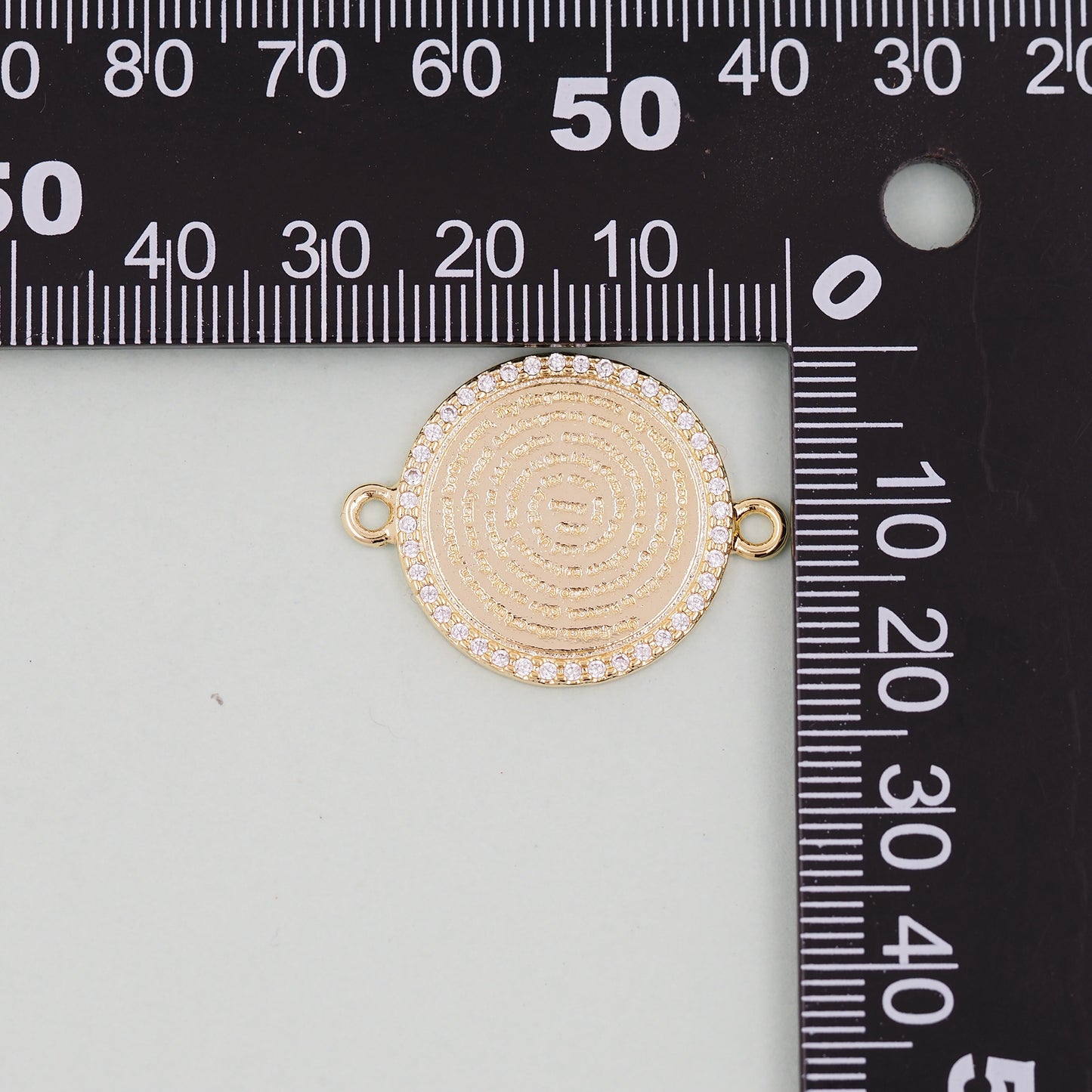 Gold Round Charms,18K Gold Filled Bible Scripture Pendant,Christianity Baptism Charm Bracelet Necklace for DIY Jewelry Making Supply